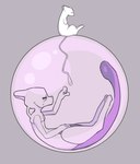 ambiguous_gender bodily_fluids bubble crying duo feral grey_background inside light_body purple_tail side_view simple_background sitting tail tears temitess nintendo pokemon generation_1_pokemon legendary_pokemon mew_(pokemon) mewtwo pokemon_(species) 2016 hi_res