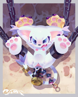 abdominal_bulge anal anal_beads anal_beads_in_ass anal_penetration angry anthro bdsm blue_eyes bodily_fluids bondage bound chain chained claws clothing cuff_(restraint) dildo ear_tuft feet female flat_chested forced forced_vaginal fur genitals gloves handwear hindpaw humanoid_genitalia humanoid_vulva iron_cuffs long_tail lube metal_cuffs nipples object_in_ass pawpads paws penetration restraints sex_toy sex_toy_in_ass sex_toy_in_vagina sex_toy_insertion shackles solo submissive submissive_female tail tears tuft vaginal vaginal_penetration vulva white_body white_fur young young_female camotli bandai_namco digimon digimon_(species) felid gatomon mammal hi_res