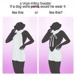 anthro backwards_virgin_killer_sweater bulge clothed clothing looking_at_viewer male pose simple_background solo sweater text topwear virgin_killer_sweater 9x9 meme_clothing bird_dog canid canine canis domestic_dog hunting_dog labrador labrador_braque_croise mammal retriever 1:1 english_text hi_res meme