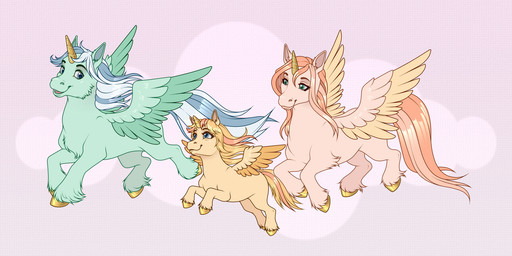 blue_body blue_eyes blue_fur blue_wings eyelashes feathered_wings feathers female female_feral feral fur glistening glistening_eyes gold_(metal) gold_hooves group hooves horn male male_feral narrowed_eyes open_mouth open_smile orange_body orange_fur pattern_background pink_body pink_fur quadruped side_view simple_background smile trio unguligrade wings yellow_horn yellow_wings young young_female young_feral milk-jug mythology equid equine mammal mythological_creature mythological_equine winged_unicorn 2025 digital_drawing_(artwork) digital_media_(artwork) hi_res daughter_(lore) father_(lore) father_and_child_(lore) father_and_daughter_(lore) mother_(lore) mother_and_child_(lore) mother_and_daughter_(lore) parent_(lore) parent_and_child_(lore) parent_and_daughter_(lore)