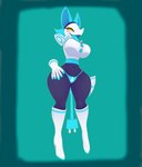 anthro big_breasts blush breasts clothing female floating_hands hair huge_thighs looking_at_viewer machine smile solo thick_thighs yellow_eyes nixnax_05 cryptiacurves_(modeler) deltarune undertale_(series) tasque_manager felid feline humanoid mammal robot 3d_(artwork) digital_media_(artwork) hi_res