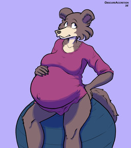 anthro ball belly big_belly bouncing bouncing_breasts breasts clothed clothing exercise_ball female fetal_movement fur hand_on_belly labor multicolored_body multicolored_fur partially_clothed pregnant pregnant_anthro pregnant_female purple_background simple_background solo text obscureaccretion beastars juno_(beastars) canid canine canis mammal wolf 2026 2d_animation animated english_text hi_res no_sound short_playtime video