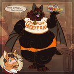 age_difference andromorph anthro bat_wings beverage blush brown_body brown_fur brown_hair burger cellulite dialogue duo facial_hair food fries fruit fur gerontophilia hair heart_symbol intersex jewelry love male male/male mature_anthro membrane_(anatomy) membranous_wings morbidly_obese morbidly_obese_andromorph morbidly_obese_anthro morbidly_obese_intersex mustache necklace obese obese_andromorph obese_anthro obese_intersex orange_body orange_fur overweight overweight_andromorph overweight_anthro overweight_intersex pineapple plant red_hair smoothie speech_bubble stretch_marks tail text waiter waiter_tray wings younger_anthro snepfeathers fatfur_hooters hooters dorian_(batgender) swoop_(batgender) bat black_flying_fox flying_fox kangaroo macropod mammal marsupial megabat red_kangaroo 1:1 absurd_res english_text hi_res