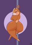 anthro big_butt butt female huge_butt huge_thighs nude pole rear_view solo stripper_pole thick_thighs joelasko chip_'n_dale disney clarice_(disney) chipmunk ground_squirrel mammal rodent sciurid hi_res