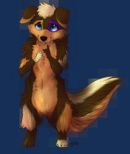 4_toes 5_fingers anthro arms_bent black_claws black_eyebrows black_nose blue_eyes brown_body brown_fur brown_tail cheek_tuft claws closed_smile eyebrows facial_markings facial_tuft featureless_crotch feet female female_anthro fingers fist floppy_ears fluffy fluffy_tail fur hair hand_sign head_markings humanoid_hands light looking_up markings mouth_closed multicolored_body multicolored_fur multicolored_tail nude nude_anthro nude_female paws pink_inner_ear purple_markings semi-anthro short_hair simple_background smile solo standing tail tan_hair toe_claws toes transparent_background tuft gaelfox pepper_(franthepan) canid canine canis collie domestic_dog herding_dog mammal pastoral_dog sheepdog 2013 alpha_channel colored digital_drawing_(artwork) digital_media_(artwork) english_description full-length_portrait hi_res lighting portrait shaded signature