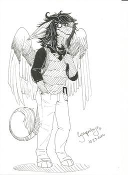 4_toes anthro barefoot biped bottomwear cellphone clothed clothing denim denim_bottomwear denim_clothing digitigrade electronics eyewear feathers feet fully_clothed fur glasses hair horn humanoid_hands jacket jeans long_tail male pants phone shirt simple_background solo standing tail toes topwear white_background wings unknown_artist unknown_artist_signature mythology twixxel_minty angel_dragon dragon mythological_creature mythological_scalie scalie 2016 absurd_res hi_res monochrome signature sketch source_request traditional_media_(artwork)