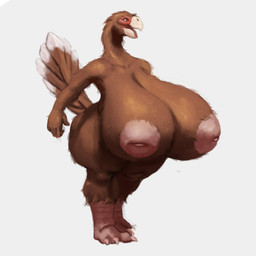 anthro areola beak big_breasts blue_eyes breasts brown_body brown_breasts feathers female glistening glistening_eyes huge_breasts hyper hyper_breasts inverted_nipples nipples non-mammal_breasts non-mammal_nipples nude open_mouth pink_areola simple_background solo standing tail tail_feathers three-quarter_view unsigned vein veiny_breasts white_background white_beak wide_hips upai avimimus dinosaur feathered_dinosaur feathered_scalie oviraptorosaur prehistoric_species reptile saurischian scalie theropod 1:1 absurd_res full-length_portrait hi_res portrait