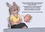 ear_piercing female medical piercing pregnancy_thoughts pregnant text chocolatekitsune lagomorph leporid mammal rabbit english_text trans_(lore) trans_woman_(lore)