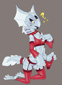 4_arms 5_eyes anthro arm_warmers armwear blush body_blush bra choker clothed clothing confusion feet female female_anthro fin flat_chested flower_mouth garter_belt garter_straps genitals gills glowing glowing_eyes handwear head_fin holding_clothing holding_object holding_panties holding_underwear jewelry kneeling leggings legwear lingerie membrane_(anatomy) multi_arm multi_eye multi_limb neck_gills necklace no_underwear open_mouth panties question_mark solo thigh_highs toes torn_armwear torn_clothing torn_handwear torn_leggings torn_legwear translucent_eyelids underwear vulva vulva_blush webbed_feet webbed_hands yellow_eyes young young_anthro young_female soulcentinel stargate junior_(stargate) alien aquatic goa'uld