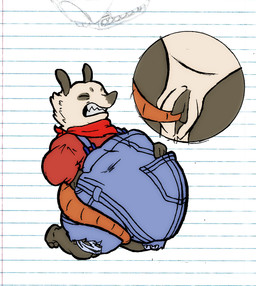 anthro clothing female hyper hyper_pregnancy masturbation mature_female overalls pain penetration pregnant scarf slightly_chubby slightly_chubby_female solo tail tail_fetish tail_insertion tail_play ctrl-atl-replace7888 poppy_opossum poppy_opossum_(character) american_opossum mammal marsupial hi_res mother_(lore) parent_(lore)