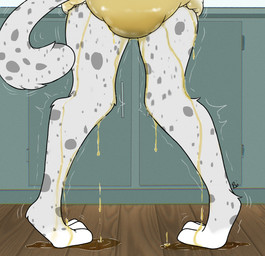 anthro big_diaper biped bodily_fluids clothed clothing diaper genital_fluids grey_spots leaking_diaper male motion_outline shaking solo spots trembling unclean_diaper urine urine_drip urine_on_leg urine_pool used_diaper using_diaper wearing_diaper wet_diaper wetting wetting_diaper white_body bibarel_rei jordan_(chronokitten) felid mammal pantherine snow_leopard 2022 digital_drawing_(artwork) digital_media_(artwork) hi_res