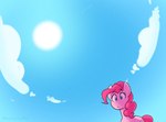 2023 averysweatyboy blue_eyes cloud comic earth_pony equid equine female feral friendship_is_magic fur hair hasbro horse looking_down mammal my_little_pony pink_body pink_fur pink_hair pinkie_pie_(mlp) pony sky skyscape solo sun