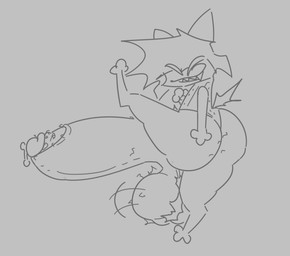 animal_legs balls big_penis bodily_fluids body_hair butt butt_hair clothing dirty_penis fangs genital_fluids genitals hair hairy_balls hyper hyper_genitalia leotard male penis precum pubes raised_leg sharp_teeth small_tail smug smug_face smug_grin solo tail teeth poundfulpanda nyan_cat_(copyright) nyan_cat domestic_cat felid feline felis humanoid mammal meme monochrome