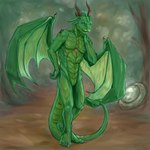 anthro forest forest_background male nature nature_background plant shield solo tail tree wings vidnix_(artist) mythology dragon mythological_creature mythological_scalie scalie 1:1 hi_res