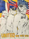 american_flag anthro clothing flower french_flag group hat headgear headwear horn male plant rose_(flower) text trio union_jack united_states_of_america kanikamahusky bovid canid canine canis caprine mammal sheep wolf english_text hi_res