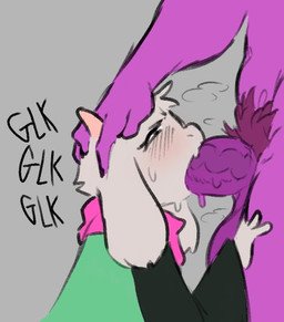 anthro anthro_on_anthro anthro_penetrated anthro_penetrating anthro_penetrating_anthro balls black_clothing black_robe blush blush_lines bodily_fluids breath clothed clothed_anthro clothed_male clothing deep_throat dripping duo eyes_mostly_closed faceless_character fellatio floppy_ears fur genitals glk green_clothing green_robe grey_background gynomorph hand_on_head hand_on_leg hand_on_thigh head_tuft horn humanoid_genitalia humanoid_penis intersex intersex/male intersex_penetrating intersex_penetrating_male looking_at_another looking_at_partner looking_up lop_ears male male_penetrated mostly_offscreen_character multicolored_clothing multicolored_robe narrowed_eyes nude_anthro onomatopoeia oral oral_penetration penetration penile penis pink_clothing pink_horn pink_scarf pubes purple_body purple_skin robe saliva saliva_drip saliva_on_penis scarf sex simple_background size_difference smaller_male sound_effects sweat sweaty_face text tuft vein veiny_penis white_body white_fur tommyowo deltarune undertale_(series) ralsei susie_(deltarune) bovid caprine darkner goat mammal reptile scalie