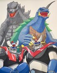 claws comparing fangs great_mazinger green_eyes group jaw machine macro male mecha muscular open_mouth retro_artstyle scales science_fiction sharp_teeth shell spikes spines super_robot tail teeth tokusatsu turtle_shell tusks yellow_eyes emperor_majin_z copyright_request gamera_(series) go_nagai godzilla_(series) mazinger monsterverse toho gamera_(character) godzilla godzilla_(2014) mazinger_z humanoid kaiju monster reptile robot scalie tortoise turtle absurd_res character_request crossover hi_res