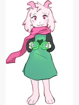 3_toes :3 ambiguous_gender anthro barefoot blush eyewear feet fur glasses horn looking_at_viewer pink_eyes scarf simple_background solo toes white_background white_body white_fur unknown_artist deltarune undertale_(series) ralsei darkner full-length_portrait portrait male_(lore)