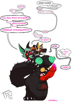 3_heads animal_genitalia animal_penis big_breasts big_penis bimbofication bodily_fluids breasts canine_genitalia canine_penis corruption cum genital_fluids genitals gynomorph huge_breasts huge_penis intelligence_loss intersex lips mental_changes multi_breast multi_head penis profanity text thick_lips transformation thedarkjudge96 european_mythology greek_mythology mythology canid canid_demon canine cerberus demon hellhound mammal mythological_canine mythological_creature absurd_res english_text hi_res