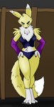 anthro clothed clothing female nude solo sports_panties arcatech bandai_namco digimon canid canine digimon_(species) mammal renamon absurd_res hi_res