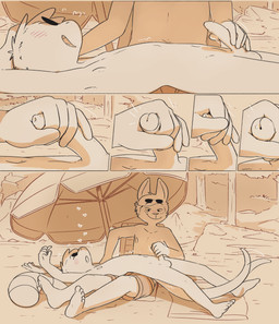 balls beach bottomwear clothing erection eyewear foreskin genitals glans handjob male male/male nipples nude parasol penile penis sex shorts sunglasses sunning tail conditional_dnp funkybun finn_(funkybun) nick_(funkybun) shade_(disambiguation) absurd_res comic hi_res