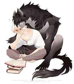 book clothed clothing cuddling duo humanoid_face male male/male reading romantic romantic_couple somanyfangs human humanoid mammal monster strigoi vampire hi_res