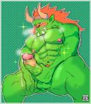 abs big_penis blush bodily_fluids circumcised circumcision_scar cum genital_fluids genital_scar genitals green_body green_skin headdress humanoid_genitalia humanoid_penis humanoid_pointy_ears male masturbation muscular muscular_humanoid muscular_male not_furry pecs penile penile_masturbation penis pointy_ears scar simple_background solo tusks hollowpup hi-rez_studios paladins_(game) grohk_(paladins) humanoid orc hi_res