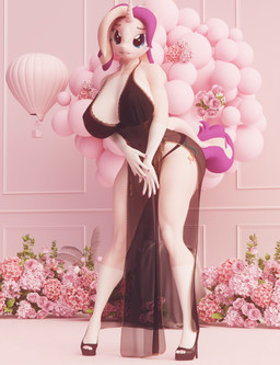 anthro anthrofied balloon big_breasts black_clothing black_dress black_footwear black_panties black_shoes black_underwear blue_eyes breasts cleavage clothed clothing colored_nails covering covering_crotch covering_self cutie_mark dress female flower footwear hair halterneck high_heels horn inflatable inside lace looking_at_viewer nails navel nipple_outline panties pelvic_curtain pink_nails plant platform_footwear platform_heels purple_hair shoes skimpy slit_dress solo translucent translucent_clothing translucent_dress underwear white_body white_hair dashie116 friendship_is_magic hasbro my_little_pony mythology starlight_glimmer_(mlp) equid equine mammal mythological_creature mythological_equine unicorn 3d_(artwork) absurd_res digital_media_(artwork) hi_res