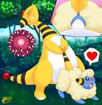 ampharos anthro anthro_on_feral anthro_penetrating anthro_penetrating_feral bestiality blush bovid caprine digital_media_(artwork) duo female female_penetrated feral feral_penetrated generation_2_pokemon genitals heart_symbol hi_res impregnation makoto177 male male/female male_penetrating male_penetrating_female mammal mareep nintendo open_mouth ovum penetration penile penile_penetration penis penis_in_pussy pokemon pokemon_(species) pussy quadruped sex sperm_cell text tongue tongue_out vaginal vaginal_penetration yellow_body