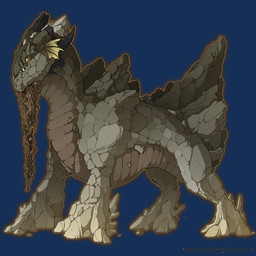 3_toes ambiguous_gender beard big_feet brown_body digitigrade empty_eyes facial_hair feet feral fin front_view long_beard orange_eyes quadruped rock scales sharp_teeth simple_background small_eyes snout solo standing teeth text thick_neck three-quarter_view toes toony transparent_background underbite ventral_scales neondragon flight_rising mythology earthshaker_(flight_rising) dragon elemental_creature mineral_fauna mythological_creature mythological_scalie scalie 1:1 2011 alpha_channel cel_shading colored official_art shaded url male_(lore)