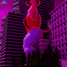 anthro big_butt big_muscles big_pecs blush bone bone_mask bottom_view bottomwear brown_clothing brown_footwear brown_shoes building butt clothing cloud denim denim_bottomwear denim_clothing detailed_background fir_tree flexing flexing_bicep footwear half-closed_eyes jacket jeans looking_down macro macro_anthro male mask muscular muscular_male narrowed_eyes orange_eyes pants pecs pink_cloud purple_sky red_clothing red_jacket red_topwear shoes skull skull_head skull_mask sky solo tail tan_body tan_skin topwear albalbalb nintendo pokemon dynamax_pokemon generation_1_pokemon marowak pokemon_(species) 1:1 2026 3d_(artwork) digital_media_(artwork) hi_res watermark