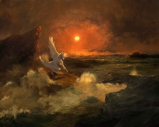 ambiguous_gender cloud detailed_background feathers feral hooves island mane outside rock seaside solo sun sunset tail water wave white_body white_feathers white_mane wings carlos_palma_cruchaga mythology equid equine mammal mythological_creature mythological_equine pegasus 2018