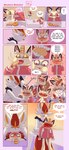 absurd_res anthro asderzx blush cinderace dialogue duo eating emporio_candycorn_(asderzx) english_text eyewear finger_in_mouth finger_suck fist food generation_1_pokemon generation_8_pokemon glasses hi_res lee_the_meowth_(asderzx) male male/male meowth nintendo pokemon pokemon_(species) purring sucking tempura text