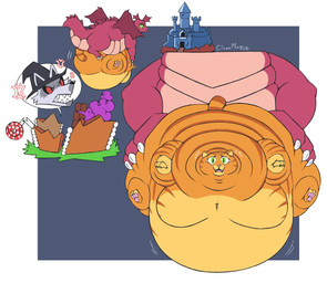 angry annoyed anthro belly big_belly bodily_fluids candle candy carrying_another castle claws clothing cross-popping_vein dessert facial_markings female feral flying food fur gingerbread gingerbread_house green_eyes grey_body grey_fur group hat head_markings headgear headwear holding_another huge_belly lollipop looking_at_viewer male markings mask_(marking) moobs morbidly_obese morbidly_obese_anthro morbidly_obese_male nervous nervous_sweat nude obese obese_anthro obese_male open_mouth orange_body orange_fur overweight overweight_anthro overweight_male pawpads purple_body red_eyes rescue scales scared sharp_teeth size_difference sweat tail tears teeth trio weight_gain wings witch_hat cleanplague dreamworks mythology puss_in_boots_(franchise) shrek_(series) death_(puss_in_boots) dragon_(shrek) puss_in_boots_(dreamworks) canid canine canis domestic_cat dragon felid feline felis mammal mythological_creature mythological_scalie scalie tabby_cat wolf
