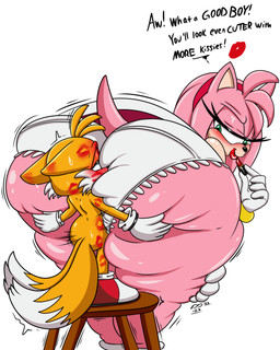 anthro anthro_on_anthro bent_over big_butt butt butt_grab clothing duo female hair hand_on_butt huge_butt larger_female lipstick lipstick_on_body lipstick_on_face looking_back makeup male male/female panties pink_hair size_difference smaller_male stinkface text thick_thighs thin_calves thin_legs thin_thighs underwear wide_hips conditional_dnp digitaldomain123 sega sonic_the_hedgehog_(series) amy_rose miles_prower canid canine eulipotyphlan fox hedgehog mammal 2022 4:5 dated english_text hi_res