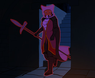anthro armor breasts cape clothing coat dress exposure_variation female halberd inner_boob invader medieval_armor melee_weapon polearm staff topwear weapon rebeldragon101 dark_souls disney elden_ring fromsoftware robin_hood_(disney) maid_marian canid canine fox mammal red_fox true_fox hi_res
