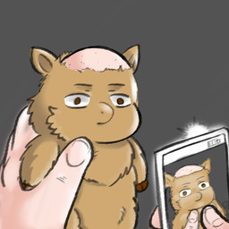 ambiguous_feral ambiguous_gender ambiguous_human brown_body brown_eyes brown_fur brown_hooves cellphone confusion duo electronics feral fur grey_background holding_cellphone holding_object holding_phone holding_smartphone hooves lifting_another light_body light_skin mostly_offscreen_character mouth_closed phone shaved simple_background smartphone solo_focus taking_picture young young_ambiguous young_feral yellowcottoncandy030 fluffy_pony fluffy_pony_(species) human mammal 1:1 2025 digital_media_(artwork) hi_res