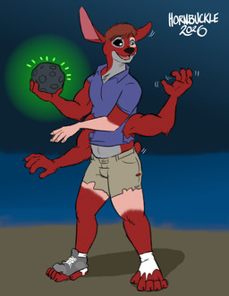 4_arms 5_fingers 5_toes anthro arm_growth athletic athletic_anthro athletic_male beach biped black_eyes black_nose blue_clothing blue_eyes blue_polo_shirt blue_shirt blue_topwear bottomwear brown_hair clothed clothing collared_shirt ear_expansion expansion feet fingers footwear fur fur_growth glowing_rock grey_body grey_clothing grey_footwear grey_fur grey_shoes grey_sneakers growth hair holding_meteorite holding_rock human_to_anthro limb_growth male meteorite mid_transformation multi_arm multi_limb night open_mouth open_smile outside pink_inner_ear pink_tongue plantigrade polo_shirt red_body red_fur sea shirt shoes short_hair shorts small_tail smile sneakers socks solo species_transformation standing tail tail_growth tan_bottomwear tan_clothing tan_shorts text toes tongue topwear torn_bottomwear torn_clothing torn_footwear torn_shirt torn_shoes torn_shorts torn_sneakers torn_socks torn_topwear transformation water white_clothing white_footwear white_socks hornbuckle disney lilo_and_stitch fan_character frost_(frostknight) frost_(frostknight;_experiment) alien experiment_(lilo_and_stitch) human mammal 2026 artist_name digital_drawing_(artwork) digital_media_(artwork) english_description english_text flat_colors full-length_portrait hi_res portrait