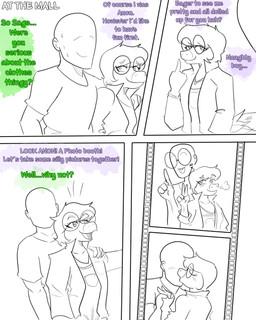 anthro bald biped blush bodily_fluids breath clothed clothed_anthro clothed_human clothed_male clothing dialogue duo eyebrow_through_hair eyebrows eyes_closed eyewear feathered_tail feathers femboy film_strip fingers gesture glasses hair hand_gesture happy human_on_anthro humanoid_hands interspecies jacket kissing male male/male nerd nervous open_clothing open_jacket open_topwear overalls raised_inner_eyebrows romantic romantic_couple round_glasses shirt short_hair sweat sweatdrop tail talking_to_another text topwear translucent translucent_hair v_sign arsenic_iii cavemanon_studios goodbye_volcano_high ko_op_(game_developer) snoot_game anon_(snoot_game) sage_(gvh) dinosaur dromaeosaurid human mammal microraptor prehistoric_species reptile saurischian scalie theropod 2025 4:5 comic english_text greyscale hi_res monochrome