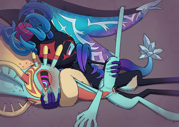 abdominal_bulge anthro anthro_on_anthro anthro_penetrated anthro_penetrating anthro_penetrating_anthro antlers biped black_body black_sclera blush blush_lines bodily_fluids brother_penetrating_sister chest_tuft colored_nails countershade_torso countershading covering covering_mouth crystal cum cum_from_vagina cum_in_vagina cum_inside digitigrade dipstick_tail duo erection female female_anthro female_penetrated fingernails fluffy fluffy_tail from_behind_position front_view fur genital_fluids genitals grey_background hand_on_mouth head_wings heart_symbol horn huge_wings leg_grab looking_at_another looking_at_partner lying male male/female male_anthro male_penetrating male_penetrating_female markings mouthless multicolored_body multicolored_eyes multicolored_fur nails neck_tuft nude nude_anthro nude_female nude_male on_side one_leg_up orange_body orange_fur penetration penile penile_penetration penis penis_in_vagina pink_eyes pink_penis pink_vulva pupils raised_leg sex sibling_incest simple_background spiked_tail spikes spikes_(anatomy) spoon_position star_eyes tail tail_around_leg tail_coil tail_markings tan_body tan_fur tapering_penis teal_body teal_eyes teal_fingernails teal_fur teal_nails teal_sclera three-quarter_view tremble_spikes tuft unusual_wing_placement vaginal vaginal_penetration vulva white_pupils wings ahab_null kirby_(series) kirby_and_the_forgotten_land nintendo star-crossed_world fecto_elfilis genwel_meteonelfilis alien chinchilla chinchillid mammal rodent starling_(kirby) 2026 absurd_res digital_drawing_(artwork) digital_media_(artwork) hi_res japanese_description brother_(lore) incest_(lore) sibling_(lore) sister_(lore)