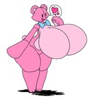 accessory anthro big_breasts big_butt biped bow_accessory bow_tie breasts butt dialogue eyelashes featureless_breasts female happy heart_symbol huge_breasts hyper hyper_breasts neck_bow nude nude_anthro open_mouth pawpads paws pink_body plushie round_ears shadow short_tail side simple_background smile solo speech_bubble standing tail thick_thighs white_background gremlingrounded teddi_(gremlingrounded) animate_inanimate bear living_plushie mammal 2023 aliasing digital_drawing_(artwork) digital_media_(artwork) flat_colors full-length_portrait hi_res portrait