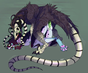 ambiguous_fluids anthro bdsm bestiality bite blood blush bodily_fluids bondage bound breasts claws duo female feral forced genital_fluids genitals humping male male/female pawpads paws penetration penis predator/prey prey_penetrated psyrap shaking sickle_claw simple_background space tail tentacles teratophilia toe_claws vaginal vaginal_fluids vaginal_penetration ahmes tristesire alien canid canine dinosaur dromaeosaurid mammal monster prehistoric_species psychoraptor reptile scalie theropod velociraptor absurd_res hi_res