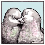 1:1 2021 ambiguous_gender avian beak bird border columbid digital_media_(artwork) duo eyes_closed falseknees feathered_wings feathers feral pigeon regurgitation rock_dove traditional_media_(artwork) white_border wings