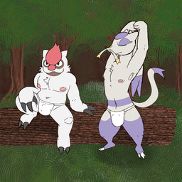 asian_clothing bulge clothed clothing duo east_asian_clothing forest fundoshi fundoshi_only japanese_clothing male navel nipples plant sitting topless tree underwear underwear_only bismuth_(artist) nintendo pokemon generation_3_pokemon generation_5_pokemon mienshao pokemon_(species) vigoroth 1:1 hi_res