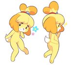 :> anthro casual_nudity closed_smile daww featureless_chest featureless_crotch featureless_hands female fur hair hair_bun mouth_closed nude open_mouth open_smile smile solo yellow_body yellow_fur starbirbz animal_crossing nintendo isabelle_(animal_crossing) canid canine canis domestic_dog mammal absurd_res hi_res