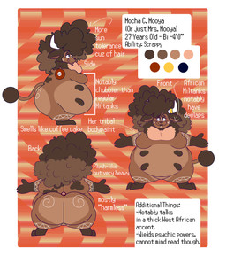 abstract_background african anthro belly big_butt bovid_horn breasts brown_body brown_hair brown_markings butt dewlap_(anatomy) featureless_breasts female front_view gloves_(marking) gold_ring hair half-closed_eyes horn huge_butt lips markings mole_(marking) narrowed_eyes overweight overweight_anthro overweight_female poofy_hair rear_view shortstack side_view solo stated_adult stated_age stated_height stated_sexuality stubby teats text thick_bottom_lip thick_thighs tribal tribal_markings udders wide_hips worldbuilding cowprintsoda nintendo pokemon mocha_(cowprintsoda) bovid bovine generation_2_pokemon mammal miltank pokemon_(species) absurd_res alternate_version_at_source english_text hi_res model_sheet