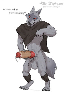 animal_genitalia animal_penis anthro balls big_balls big_penis biped black_cloak black_clothing black_sclera bodily_fluids bread canine_genitalia canine_penis claws cloak clothing cum cum_in_food digitigrade erection facial_markings food food_fetish food_play fur genital_fluids genitals grey_body grey_fur head_markings improvised_sex_toy knot looking_at_viewer male male_anthro markings mask_(marking) masturbation multicolored_body multicolored_fur paws penetrable_sex_toy penile penile_masturbation penis penis_hot_dog penis_in_food red_eyes red_penis sex_toy smile smiling_at_viewer solo talking_to_viewer text toe_claws two_tone_body two_tone_fur white_balls white_body white_fur zephyxus dreamworks puss_in_boots_(franchise) death_(puss_in_boots) canid canine canis mammal wolf 2026 digital_media_(artwork) english_text