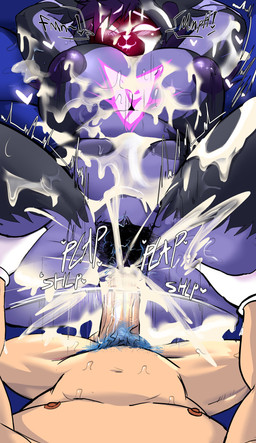 anthro areola arms_above_head bed big_breasts bite biting_lip biting_own_lip black_pubes blue_pubes blush blush_lines bodily_fluids breasts chest_markings cum cum_covered cum_everywhere cum_explosion cum_in_vagina cum_inside cum_on_body cum_on_breasts curvy_figure duo ejaculation empty_eyes excessive_cum excessive_genital_fluids eyelashes female first_person_view from_front_position fur furniture genital_fluids genitals grey_body grey_fur hands_behind_head heart_symbol huge_breasts looking_at_viewer lying male male/female markings messy missionary_position navel nipples obscured_face on_back penetration penis pubes purple_areola purple_body purple_fur purple_nipples self_bite sex spread_legs spreading sweat sweatdrop tan_body tan_skin thick_thighs vaginal vaginal_penetration voluptuous white_eyes wide_hips myshihanginfr epic_games fortnite raven_team_leader bear human mammal absurd_res hi_res