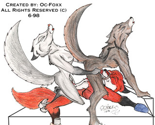 anthro anthro_on_anthro bdsm bondage bound erection fellatio female female_penetrated genitals group group_sex keshefox male male/female male_penetrating male_penetrating_female oral oral_penetration penetration penile penis sex stick tail text threesome trio two_doms_one_sub oc-foxx canid canine fox mammal 1998 english_text low_res source_request