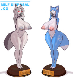 anthro areola arms_tied ball_gag big_areola big_breasts big_butt bound breasts butt claws corpse cross-eyed curvy_figure death duo elderly female gag gagged mature_female nipple_piercing nipples nude nude_female piercing puffy_nipples red_eyes standing tail taxidermy thick_thighs voluptuous voluptuous_anthro voluptuous_female champaanimation hellaverse helluva_boss nintendo star_fox krystal_(star_fox) loona_(helluva_boss) animal_humanoid canid canid_humanoid canine canine_humanoid canis humanoid mammal mammal_humanoid wolf wolf_humanoid absurd_res hi_res